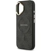 Guess PU Leather 4G Gold Frame MagSafe dėklas skirtas Apple iPhone 17 juodos spalvos