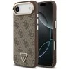Guess PU Leather 4G Strass Triangle Logo Gold Frame MagSafe dėklas skirtas Apple iPhone Air rudos spalvos