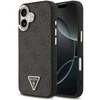 Guess PU Leather 4G Triangle Logo Gold Frame MagSafe dėklas skirtas Apple iPhone 17 juodos spalvos