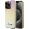 GUESS GUHCP15XPSAIRD IPHONE 15 PRO MAX 6.7" ZLOTY/AUKSINIS KIETAS DĖKLAS SAFFIANO IRIDESCENT SCRIPT