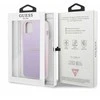 Dėklas Apple iPhone 13 Mini Guess Saffiano Hot Stamp &amp; Metal Logo (GUHCP13SPSASBPU) violetinės spalvos