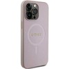 Apple iPhone 15 Pro Max Guess dėklas Saffiano MagSafe (GUHMP15XPSAHMCP) rožinės spalvos