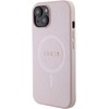 Dėklas Guess Saffiano MagSafe - Apple iPhone 15 Case pink