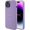 Guess GUHMP15SPSAHMCU Apple iPhone 15 / 14 /13 6.1″ violetinės spalvos kietas dėklas Saffiano MagSafe