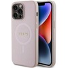 Apple iPhone 15 Pro Max Guess dėklas Saffiano MagSafe (GUHMP15XPSAHMCP) rožinės spalvos