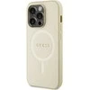 Dėklas GUESS GUHMP15XPSAHMCB IPHONE 15 PRO MAX 6.7 "ZLOTY/GOLD HARDCASE SAFFIANO MAGSAFE
