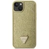 Guess GUHCP14SHDGTPD Apple iPhone 14 / 15 / 13 6.1″ auksinis kietas dėklas Rhinestone Triangle