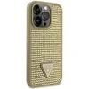 Apple iPhone 14 Pro Guess dėklas Rhinestone Triangle (GUHCP14LHDGTPD) aukso spalvos