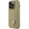 Apple iPhone 14 Pro Guess dėklas Rhinestone Triangle (GUHCP14LHDGTPD) aukso spalvos