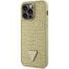 Guess telefono dėklas iPhone 14 Pro Max 6,7 GUHCP14XHDGTPD auksinis dėklas Rhinestone Triangle