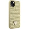 Guess GUHCP14SHDGTPD Apple iPhone 14 / 15 / 13 6.1″ auksinis kietas dėklas Rhinestone Triangle