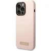 Guess GUHMP14LSBPLP iPhone 14 Pro 6,1" rožinis/rožinis kietas dėklas su silikoniniu logotipu ir MagSafe logotipu