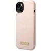Dėklas GUESS GUHMP14MSBPLP IPHONE 14 PLUS / 15 PLUS 6.7 "Rožinis / Rožinis HARD CASE SILICONE PLATE MAGSAFE LOGO