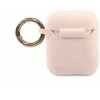 Guess GUACCSILGLLP AirPods dėklas rožinės spalvos silikoninis Glitter