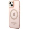 Dėklas GUESS GUHMP14MHTCMP IPHONE 14 PLUS / 15 PLUS 6.7 "Rožinis / Rožinis HARD CASE GOLD OUTLINE TRANSLUENT MAGSAFE