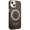 Guess GUHMP14SHTCMK Apple iPhone 14 / 15 / 136.1" dėklas telefonui juodos spalvos hard case Gold Outline Translucent MagSafe