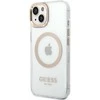 Dėklas GUESS GUHMP14MHTMD IPHONE 14 PLUS / 15 PLUS 6.7 "GOLD / GOLD HARD CASE METAL OUTLINE MAGSAFE