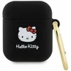 Apple AirPods Hello Kitty Silicone 3D Kitty Head (HKA23DKHSK) ausinių dėklas juodos spalvos