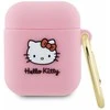 Apple AirPods Hello Kitty Silicone 3D Kitty Head (HKA23DKHSP) ausinių dėklas rožinės spalvos