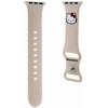 Apyrankė Apple Watch 1 / 2 / 3 / 4 / 5 / 6 / SE / 7 / 8 (38 / 40 / 41 mm) Hello Kitty dirželis silikoninis kitty galva (HKAWMSCHBLE) smėlio spalvos