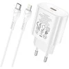 Įkroviklis Hoco N22 25W USB-C + USB-C to Lightning cable 1.0m baltas