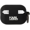Apple AirPods Pro 2 Karl Lagerfeld silikoninis Choupette Head 3D ausinių dėklas juodos spalvos