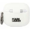 Apple AirPods 3 Karl Lagerfeld silikoninis Karl Head 3D ausinių dėklas baltos spalvos