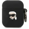 Karl Lagerfeld KLA2RUNIKK AirPods 1/2 dėklas juodos spalvos Silicone Karl Head 3D