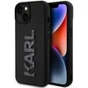 Karl Lagerfeld KLHCP15S3DMBKCK Apple iPhone 15/ 14 / 13 6.1″ juodos spalvos kietas dėklas 3D Rubber Glitter Logo