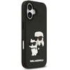 Karl Lagerfeld 3D Rubber Karl and Choupette dėklas skirtas Apple iPhone 17 juodos spalvos