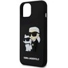Karl Lagerfeld 3D Rubber Karl and Choupette dėklas telefonui Apple iPhone 13 juodos spalvos