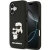 Karl Lagerfeld 3D Rubber Karl and Choupette dėklas skirtas Apple iPhone 17 juodos spalvos