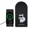 Indukcinis įkroviklis 15W sulenkiamas 2in1 Karl Lagerfeld Choupette MagSafe KLDCRFALCHNK juodos spalvos
