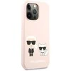 Apple iPhone 13 Pro Karl Lagerfeld dėklas Silicone Karl & Choupette (KLHCP13LSSKCI) light rožinės spalvos