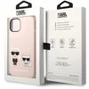 Karl Lagerfeld ir Choupette skystas silikoninis dėklas, skirtas iPhone 14 Plus Rožinė