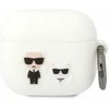 Karl Lagerfeld KLACA3SILKCW AirPods 3 dėklas baltos spalvos silikoninis Karl & Choupette