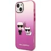 Karl Lagerfeld KLHCP14MTGKCP iPhone 14 Plus 6,7 colio kietas dėklas, eilinis/rožinis gradientas Karl &amp; Choupette