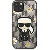 Dėklas Apple iPhone 13 Mini Karl Lagerfeld Flower Ikonik Karl (KLHCP13SPMNFIK1) pilkos spalvos