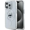 Karl Lagerfeld KLHMP15XHLSCHH Apple iPhone 15 Pro Max 6.7″ baltos spalvos kietas dėklas IML Metal Choupette Head MagSafe
