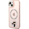 Apple iPhone 14 Plus Karl Lagerfeld dėklas Iconic Karl&Choupette Magsafe (KLHMP14MHNKCIP) rožinės spalvos