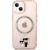 Apple iPhone 14 Plus Karl Lagerfeld dėklas Iconic Karl&amp;Choupette Magsafe (KLHMP14MHNKCIP) rožinės spalvos