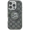 Karl Lagerfeld IML Monogram Karl & Choupette Head MagSafe Apple iPhone 16 Pro - dėklas telefonui juodos spalvos