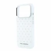 Dėklas Karl Lagerfeld IML Rhinestones Allover and Electroplated Logo skirtas iPhone 18 Pro /17 Pro baltas