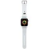 Karl Lagerfeld apyrankė KLAWMSLKNH AppleWatch 38/40/41mm baltos spalvos apyrankė 3D Rubber Karl Head