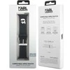 Karl Lagerfeld apyrankė KLAWMSLKNK AppleWatch 38/40/41mm juodos spalvos apyrankė 3D Rubber Karl Head