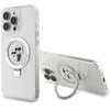 Karl Lagerfeld Ringstand Karl and Choupette MagSafe Apple iPhone 16 Pro Max dėklas telefonui baltos spalvos