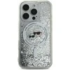 Karl Lagerfeld Liquid Glitter Karl &amp; Choupette Head Magsafe Apple iPhone 16 Pro Max - dėklas telefonui skaidrus