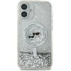 Karl Lagerfeld Liquid Glitter Karl&amp;Choupette Head Magsafe Apple iPhone 16 Case - dėklas telefonui skaidrus