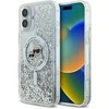 Karl Lagerfeld Liquid Glitter Karl&amp;Choupette Head Magsafe Apple iPhone 16 Case - dėklas telefonui skaidrus