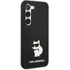 Karl Lagerfeld Karlas Lagerfeldas KLHCS23MSNCHBCK S23+ S916 kietas dėklas, juodas/juodas silikoninis dėklas